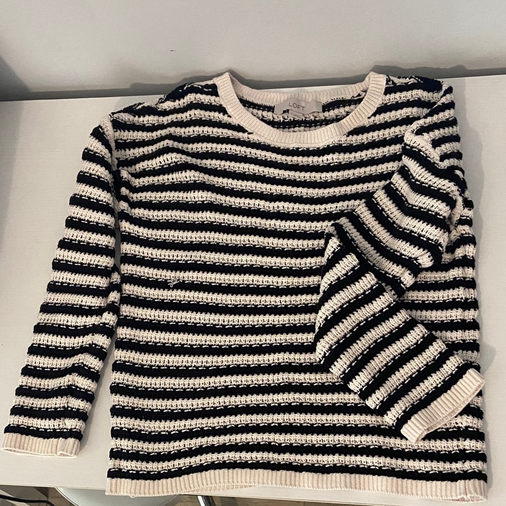 Loft Black and White Sweater